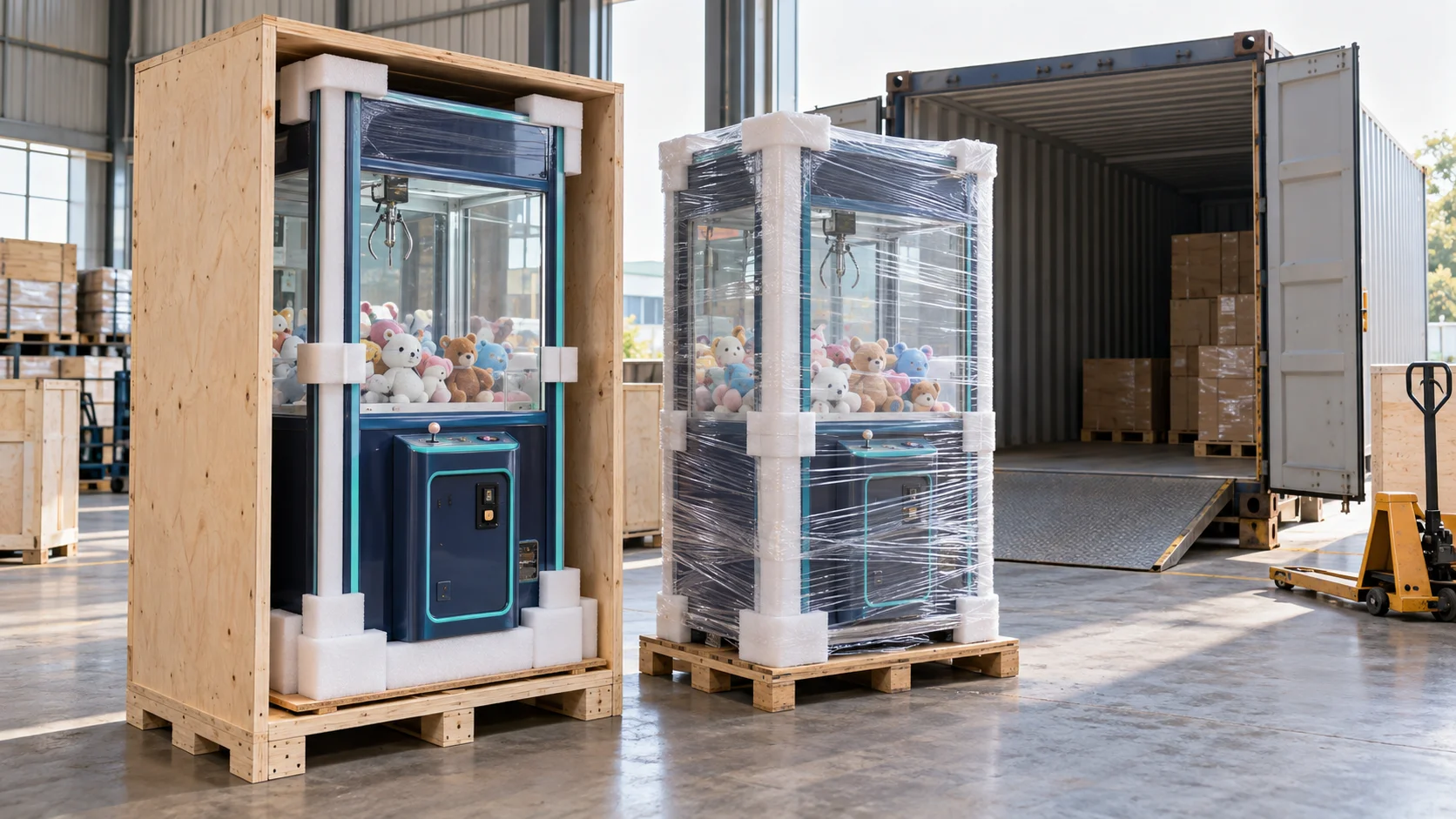 Arcade equipment packing and export preparation